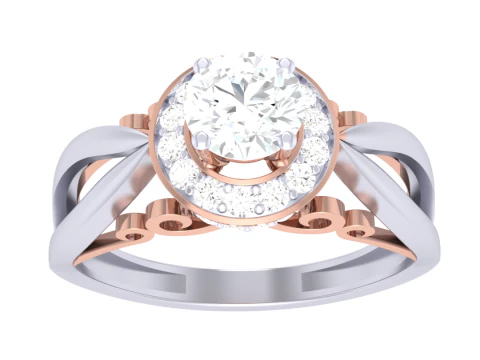 3D-модель ювелирного кольца Lady с бриллиантом для печати 3D Модель