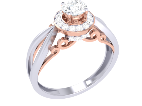 Printable 3D jewelry model of Lady diamond ring 3D मॉडल