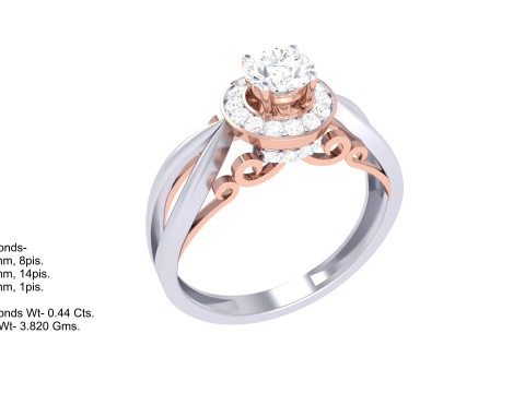 Printable 3D jewelry model of Lady diamond ring 3D मॉडल