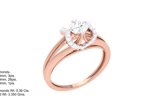 Printable 3D jewelry model of Lady diamond ring Modèle 3D