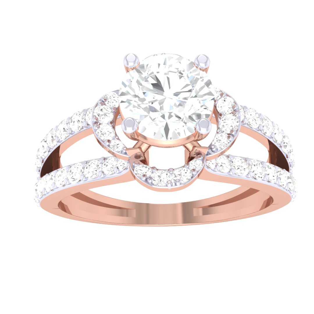 Printable 3D jewelry model of Lady diamond ring 3D Model .c4d .max .obj .3ds .fbx .stl .blend 