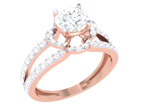 Printable 3D jewelry model of Lady diamond ring Modello 3D