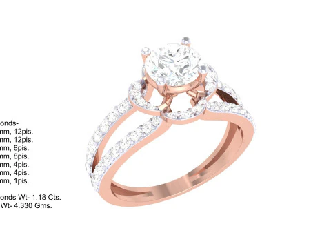 Printable 3D jewelry model of Lady diamond ring 3D Model