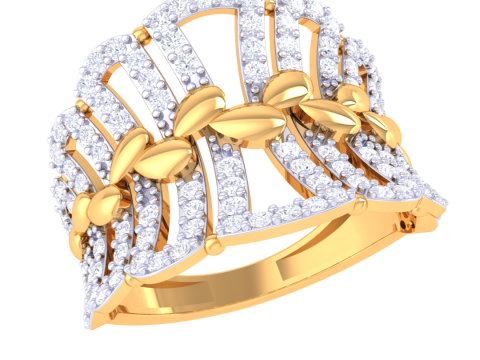 Printable 3D jewelry model of Lady diamond ring Modelo 3D