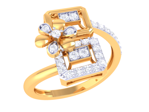 Printable 3D jewelry model of Lady diamond ring Modelo 3D