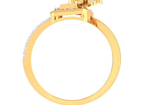 Printable 3D jewelry model of Lady diamond ring Modelo 3D
