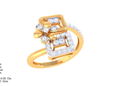 Printable 3D jewelry model of Lady diamond ring Modelo 3D