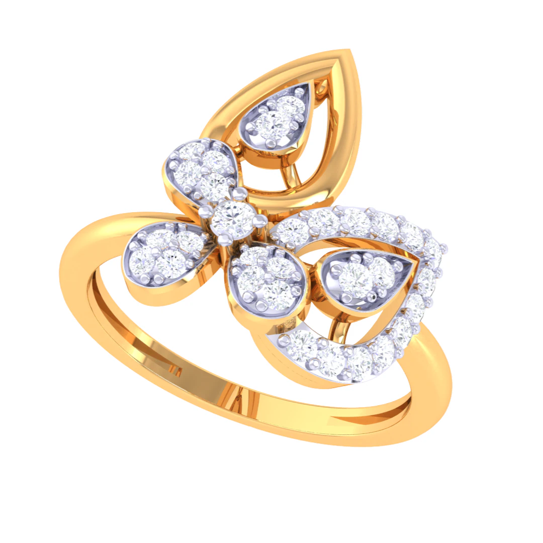 Printable 3D jewelry model of Lady diamond ring 3D Model .c4d .max .obj .3ds .fbx .stl .blend