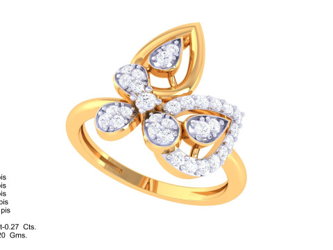 Printable 3D jewelry model of Lady diamond ring 3D 모델