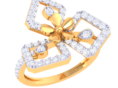 Printable 3D jewelry model of Lady diamond ring Modelo 3D