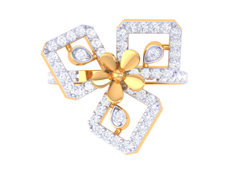 Printable 3D jewelry model of Lady diamond ring Modelo 3D