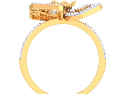 Printable 3D jewelry model of Lady diamond ring 3D Model