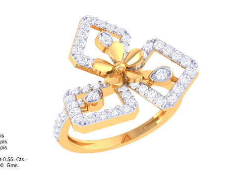 Printable 3D jewelry model of Lady diamond ring Modelo 3D