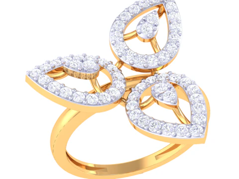 Modello di gioiello stampabile in 3D dell'anello con diamante Lady Modello 3D