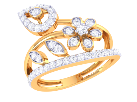 Printable 3D jewelry model of Lady diamond ring Modello 3D