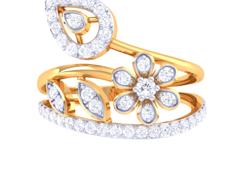 Printable 3D jewelry model of Lady diamond ring Modello 3D