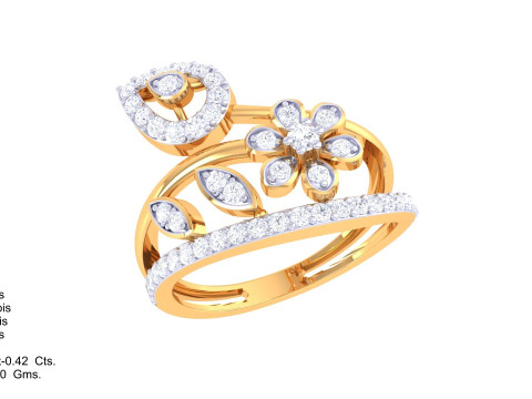 Printable 3D jewelry model of Lady diamond ring Modello 3D