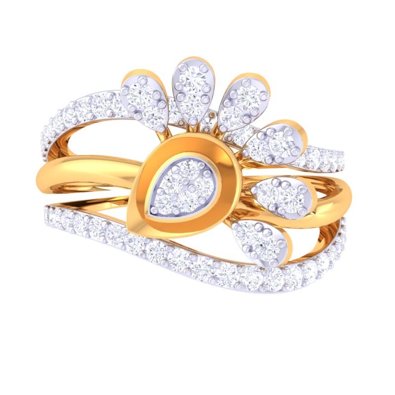 Printable 3D jewelry model of Lady diamond ring 3D Model .c4d .max .obj .3ds .fbx .stl .blend