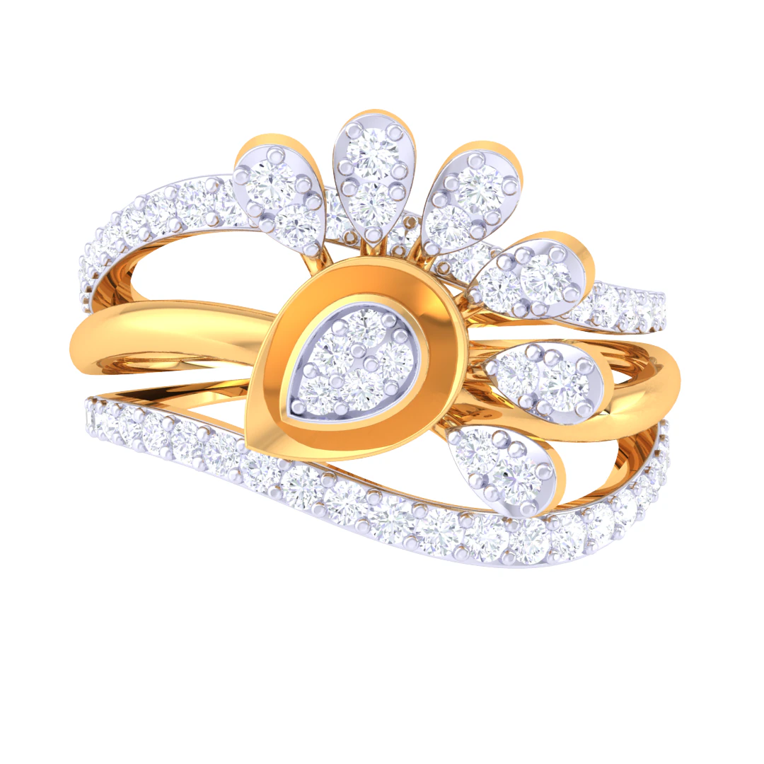 Printable 3D jewelry model of Lady diamond ring 3D Model .c4d .max .obj .3ds .fbx .stl .blend 