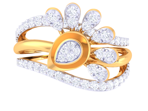 Printable 3D jewelry model of Lady diamond ring Modello 3D