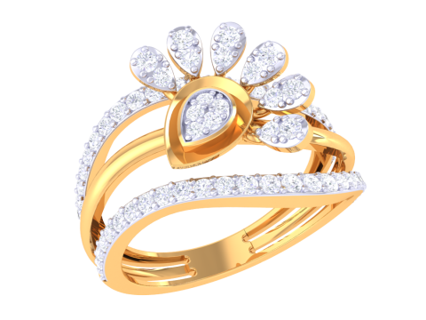 Printable 3D jewelry model of Lady diamond ring 3D Model