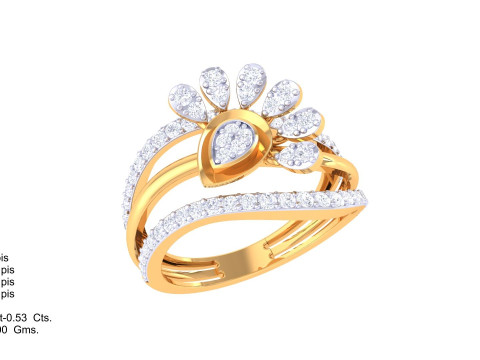 Printable 3D jewelry model of Lady diamond ring 3D Model