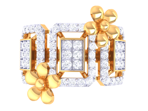 Printable 3D jewelry model of Lady diamond ring 3D 모델