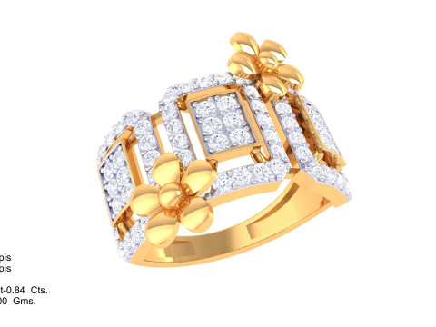 Printable 3D jewelry model of Lady diamond ring 3D 모델