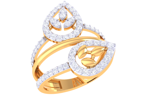 Printable 3D jewelry model of Lady diamond ring Modelo 3D
