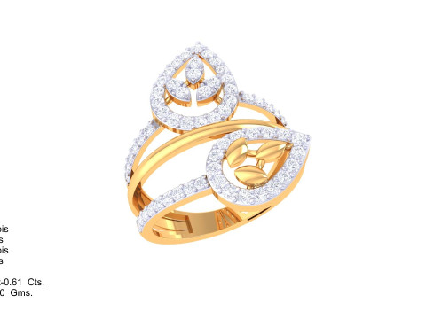 Printable 3D jewelry model of Lady diamond ring Modelo 3D