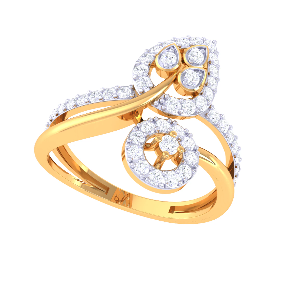 Printable 3D jewelry model of Lady diamond ring 3D Model .c4d .max .obj .3ds .fbx .stl .blend 