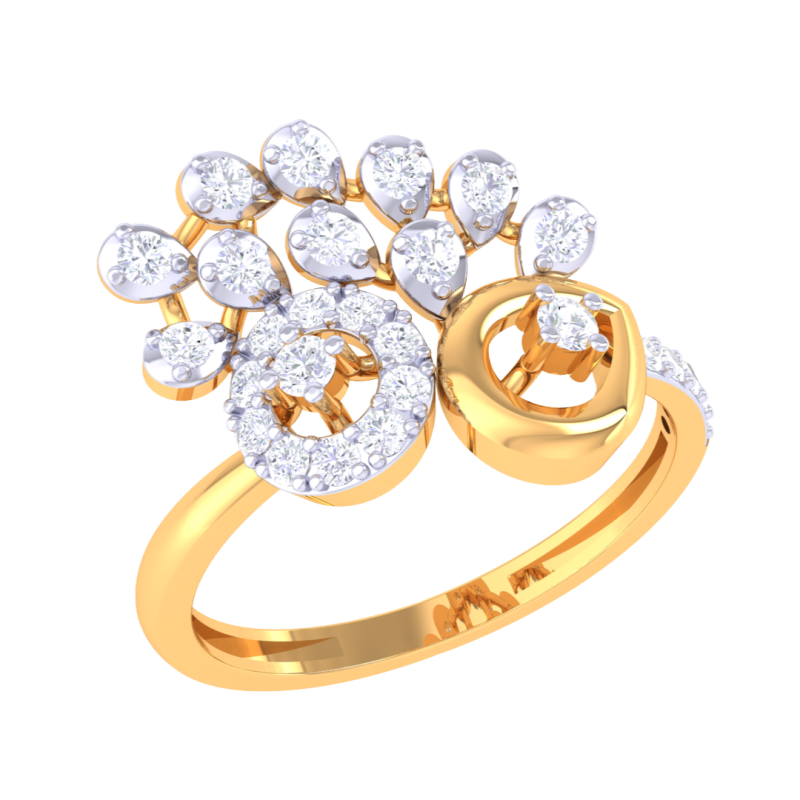 Printable 3D jewelry model of Lady diamond ring 3D Model .c4d .max .obj .3ds .fbx .stl .blend