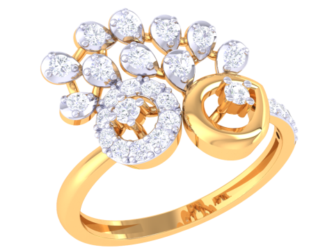Printable 3D jewelry model of Lady diamond ring 3D Model