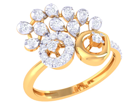 Printable 3D jewelry model of Lady diamond ring 3D Model