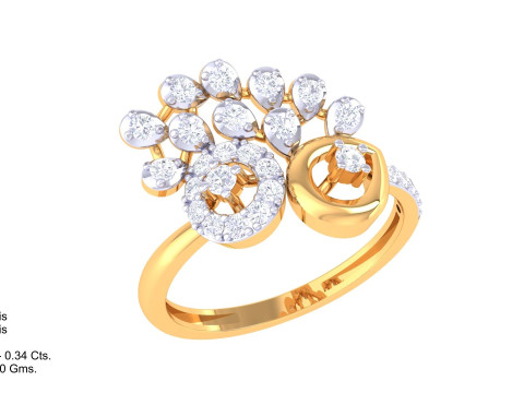 Printable 3D jewelry model of Lady diamond ring 3D Model