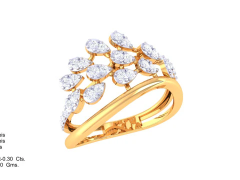 Printable 3D jewelry model of Lady diamond ring 3D Model