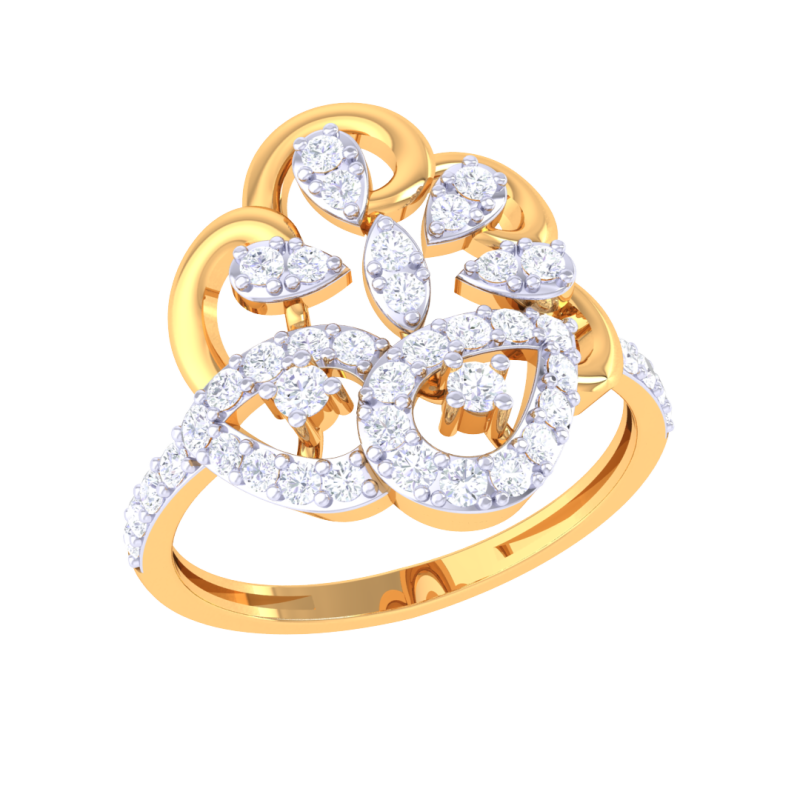 Printable 3D jewelry model of Lady diamond ring 3D 모델 .c4d .max .obj .3ds .fbx .stl .blend