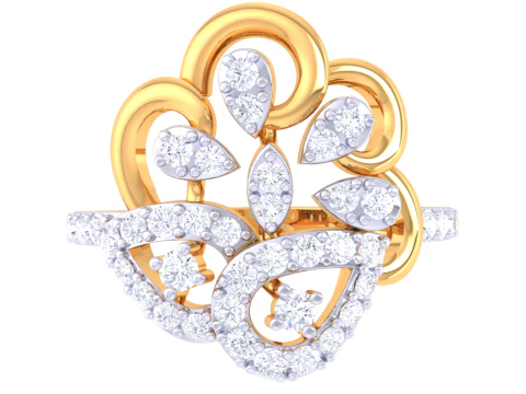 Printable 3D jewelry model of Lady diamond ring 3D Model