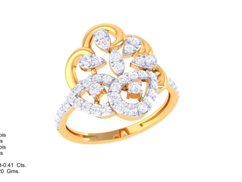 Printable 3D jewelry model of Lady diamond ring 3D 모델