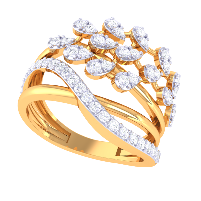 Printable 3D jewelry model of Lady diamond ring 3D Model .c4d .max .obj .3ds .fbx .stl .blend