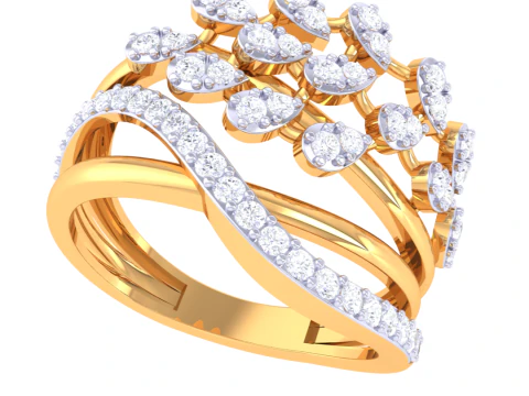 Printable 3D jewelry model of Lady diamond ring 3D Model