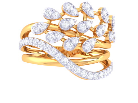 Printable 3D jewelry model of Lady diamond ring 3D Model