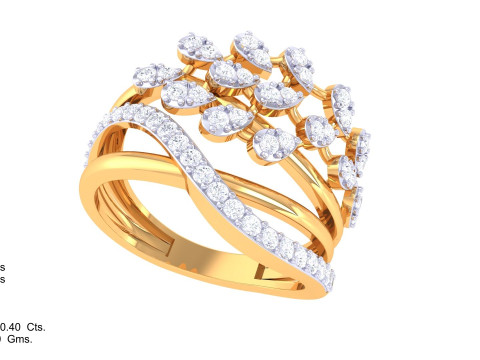 Printable 3D jewelry model of Lady diamond ring 3D Model