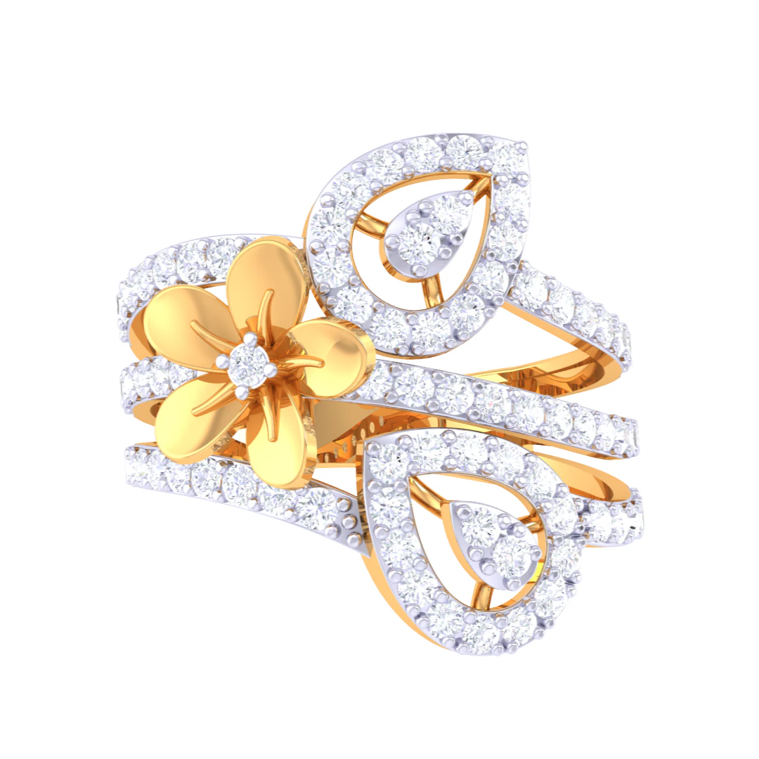 Printable 3D jewelry model of Lady diamond ring 3D Model .c4d .max .obj .3ds .fbx .stl .blend 