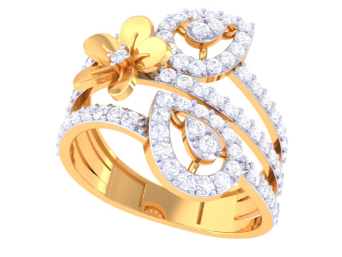 Printable 3D jewelry model of Lady diamond ring 3D Model