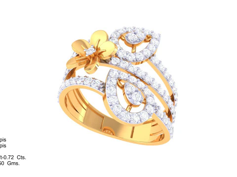 Printable 3D jewelry model of Lady diamond ring 3D Model