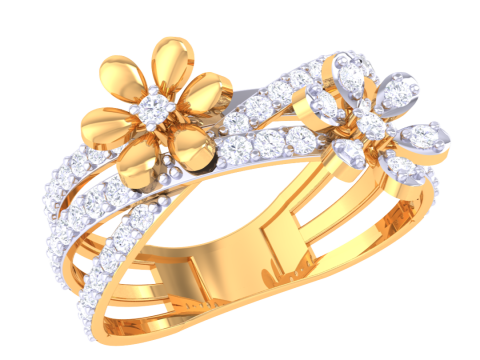 Printable 3D jewelry model of Lady diamond ring Modello 3D