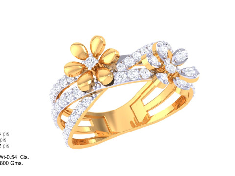 Printable 3D jewelry model of Lady diamond ring 3D Модель