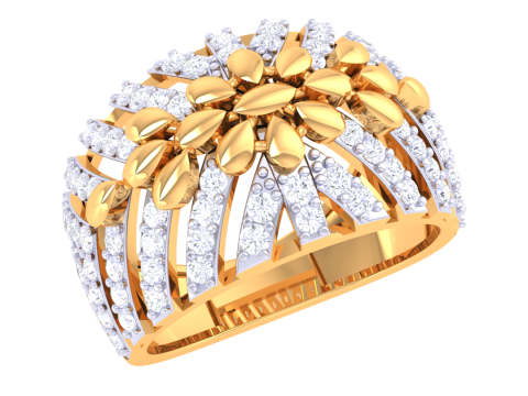 Printable 3D jewelry model of Lady diamond ring 3D Model