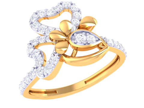 Printable 3D jewelry model of Lady diamond ring 3D Model